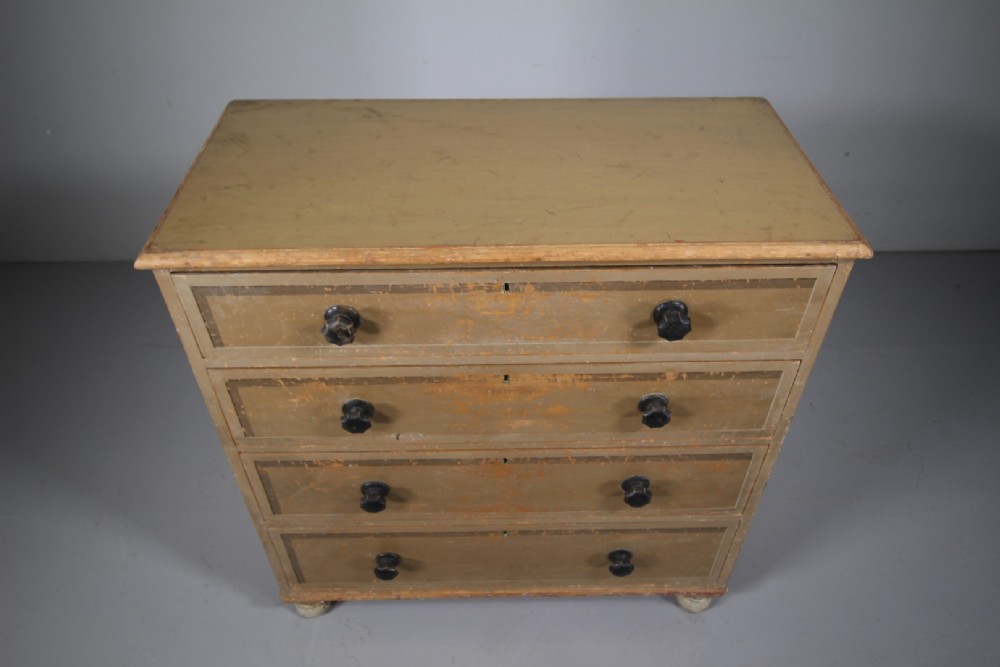 Beautiful Regency Original Painted Pine Antique Chest of Drawers View VII