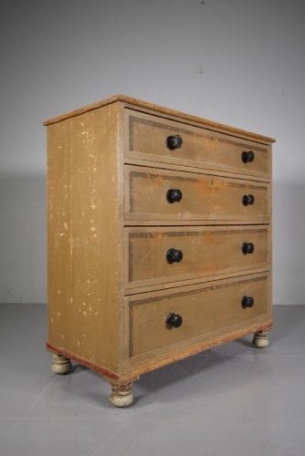 Beautiful Regency Original Painted Pine Antique Chest of Drawers View X
