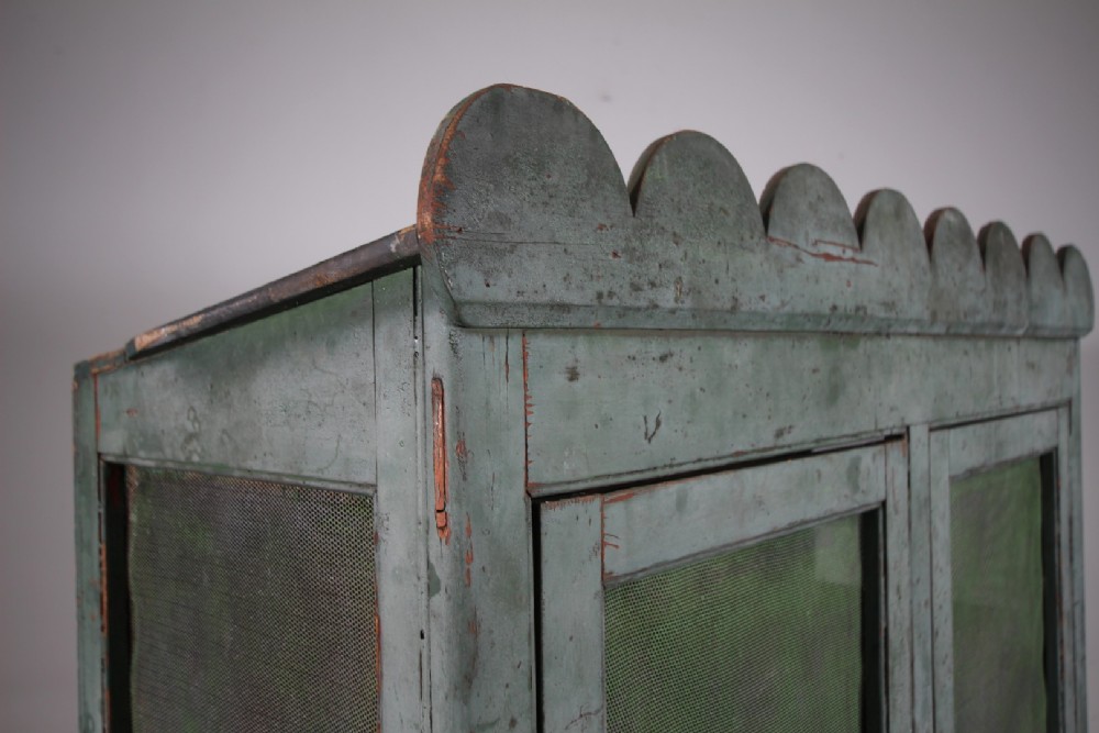 Fabulous Georgian Antique Large Scale Food Safe in Original Green Paint View VIII