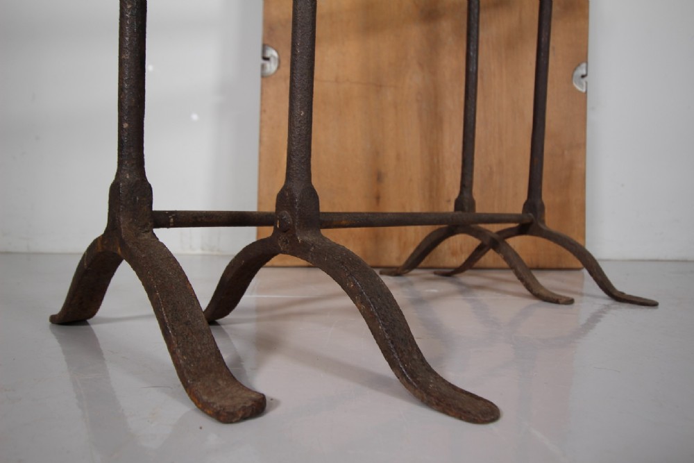 Large 19th Century English Antique Trestle Dining Table with Single Piece Top View III
