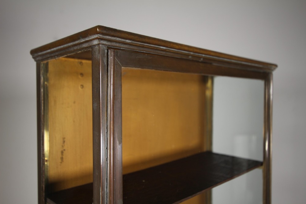 High Quality English 19th Century Antique Bronze Wall Cabinet with Label View VII