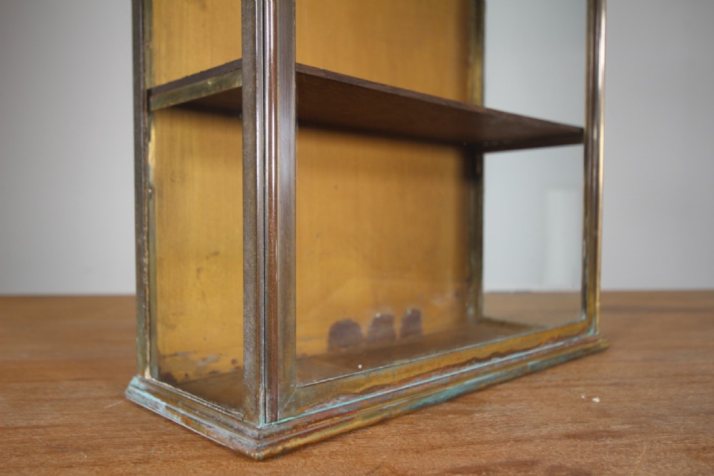 High Quality English 19th Century Antique Bronze Wall Cabinet with Label View VIII