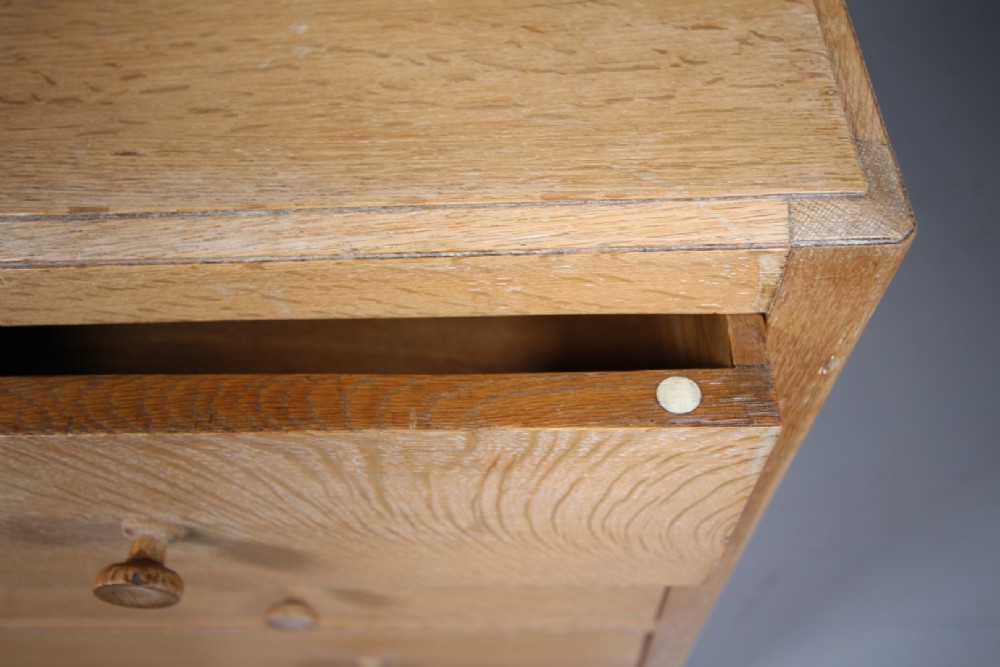 Tall Heals 1920's Oak Chest of Drawers  - Labelled View V