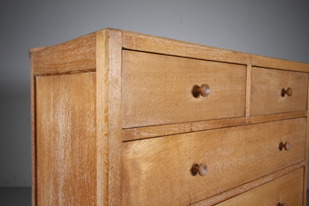 Tall Heals 1920's Oak Chest of Drawers  - Labelled View VII