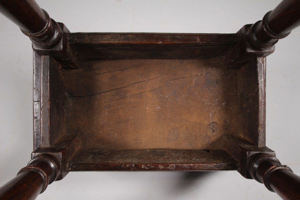 Tall English 18th Century Antique Period Oak Joint Stool View III