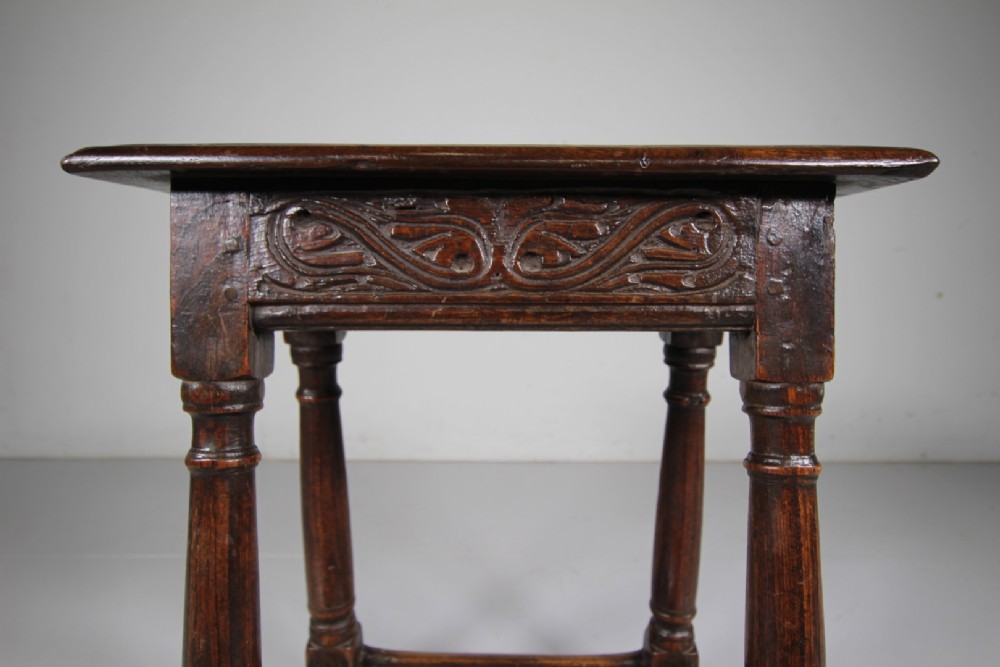 Tall English 18th Century Antique Period Oak Joint Stool View VII
