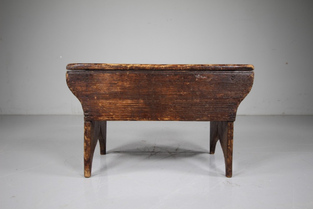 18th Century Antique Creepie Boarded Pine Stool View IV