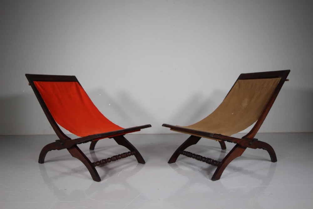 Pair 19th Century Antique Rosewood Folding Garden Chairs View IV