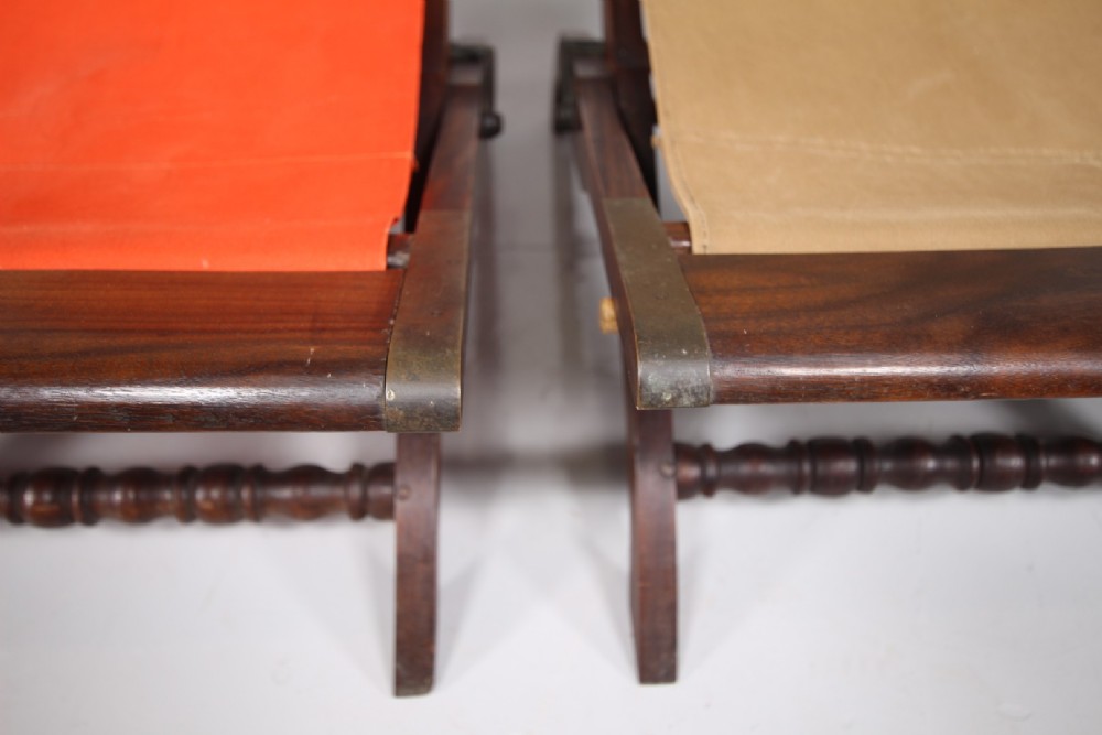Pair 19th Century Antique Rosewood Folding Garden Chairs View VI