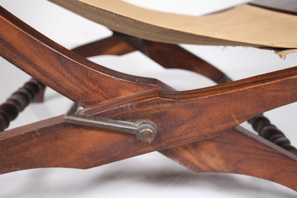 Pair 19th Century Antique Rosewood Folding Garden Chairs View IX