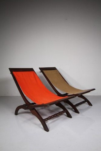 Pair 19th Century Antique Rosewood Folding Garden Chairs View II