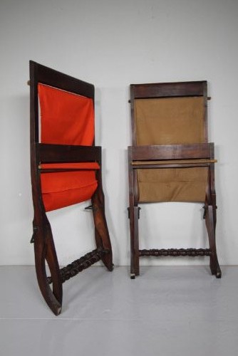 Pair 19th Century Antique Rosewood Folding Garden Chairs View III