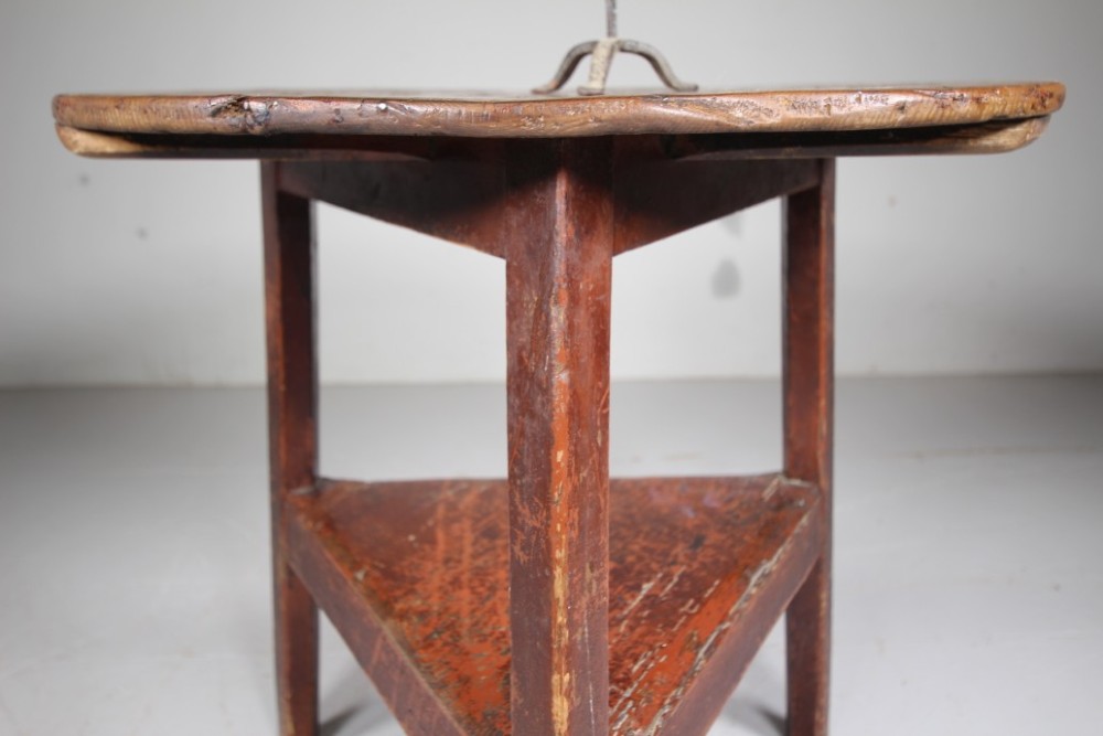 Original Painted Pine 19th Century Antique Cricket Table View VII