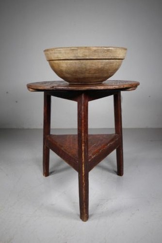 Original Painted Pine 19th Century Antique Cricket Table View II