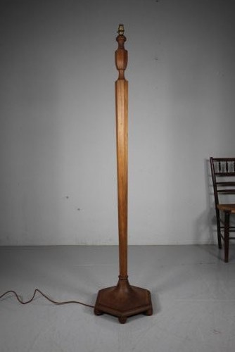 Heals of London 1920’s Walnut Floor Lamp – Rewired