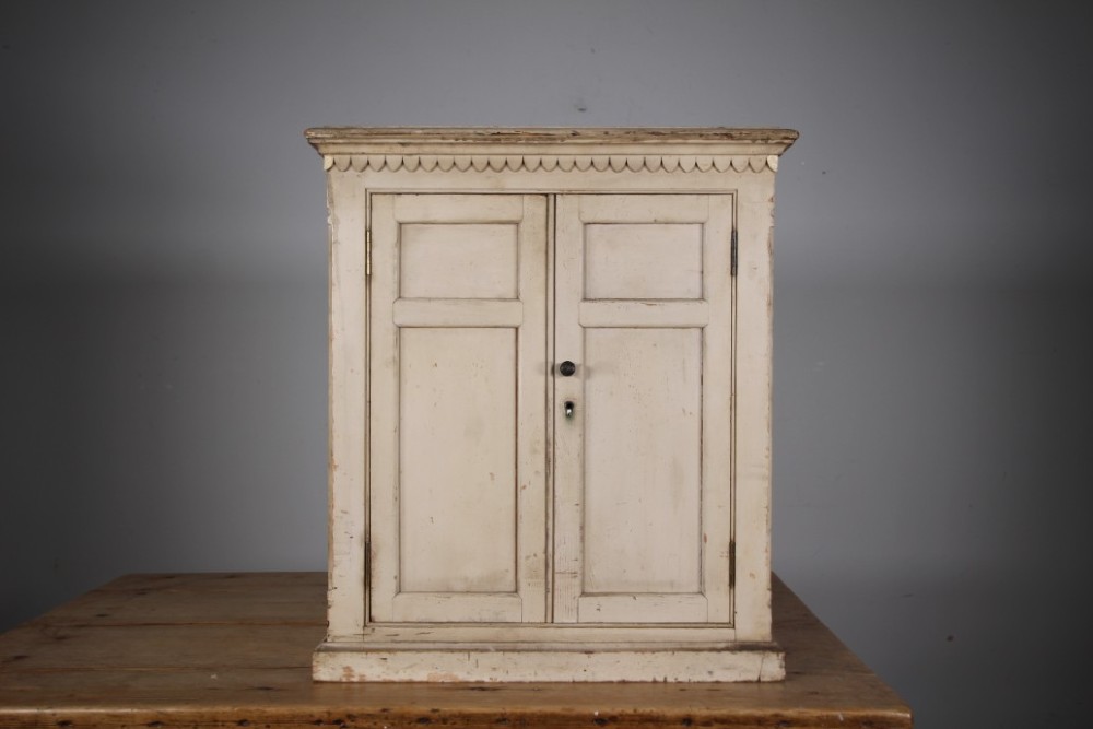 Beautiful Original Painted Pine English Antique Wall Cupboard View III