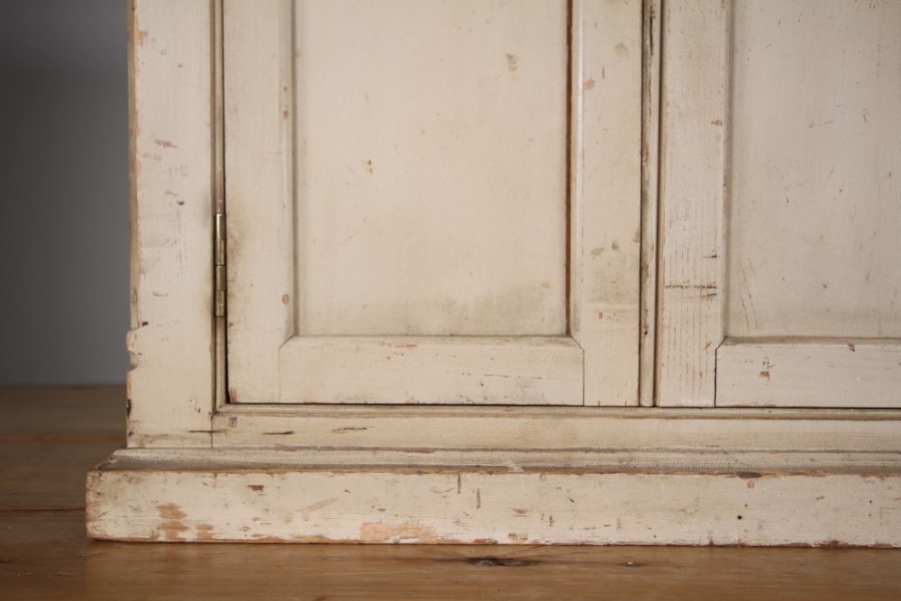 Beautiful Original Painted Pine English Antique Wall Cupboard View V