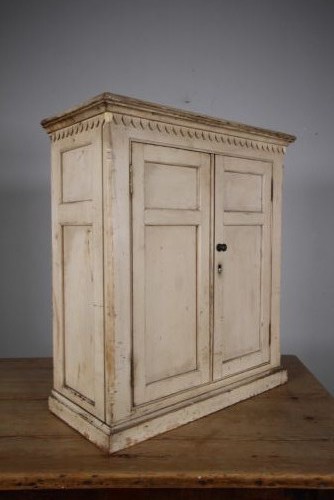Beautiful Original Painted Pine English Antique Wall Cupboard