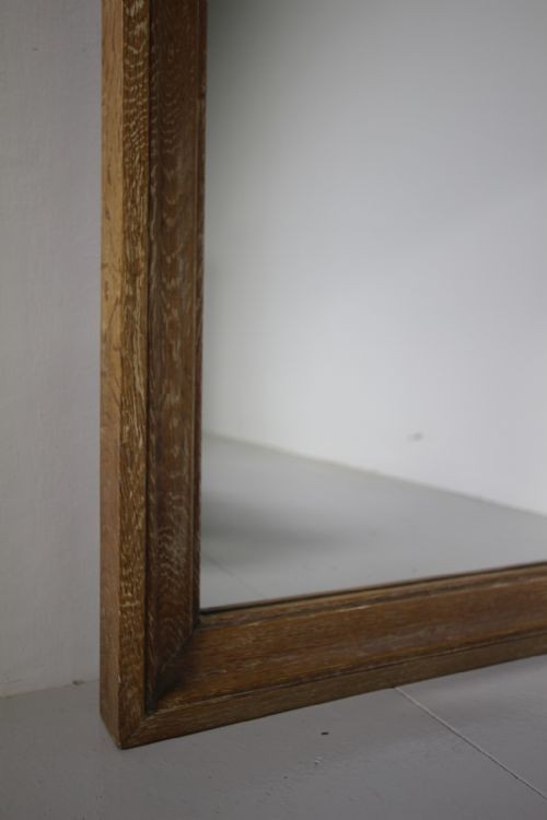 A large 1920s rectangular wall mirror featuring a wide moulded oak frame with natural wood grain. View III