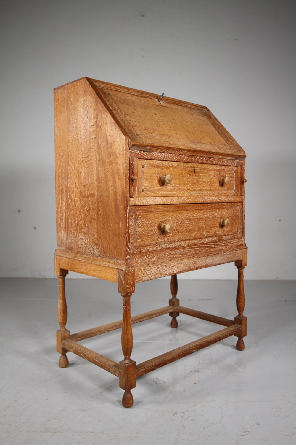Heals of London 1920's Oak Writing Bureau - Labelled