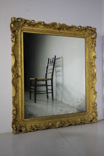 Beautiful Georgian Antique Carved Pine & Gilt Wall Mirror