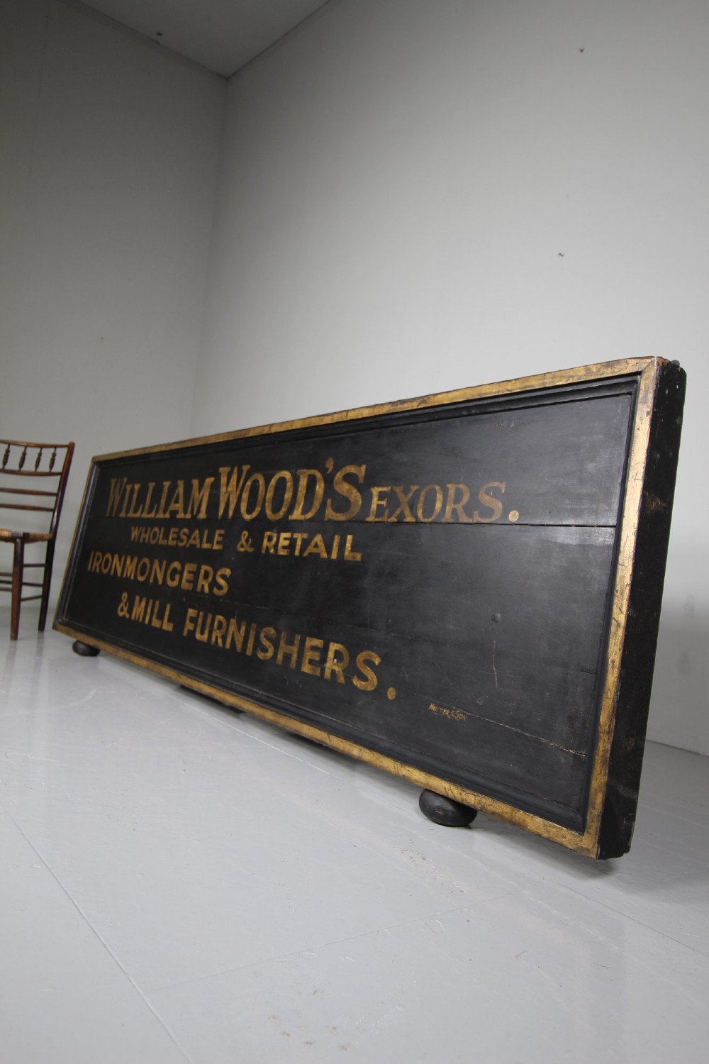 Huge Original Painted Pine Antique Ironmonger’s Trade Sign View II