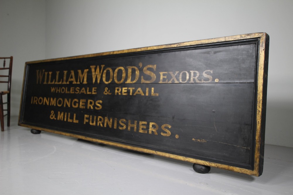 Huge Original Painted Pine Antique Ironmonger’s Trade Sign View III