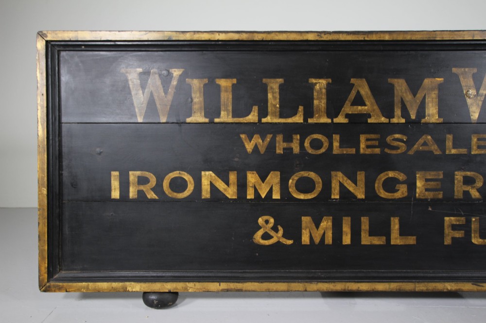 Huge Original Painted Pine Antique Ironmonger’s Trade Sign View V