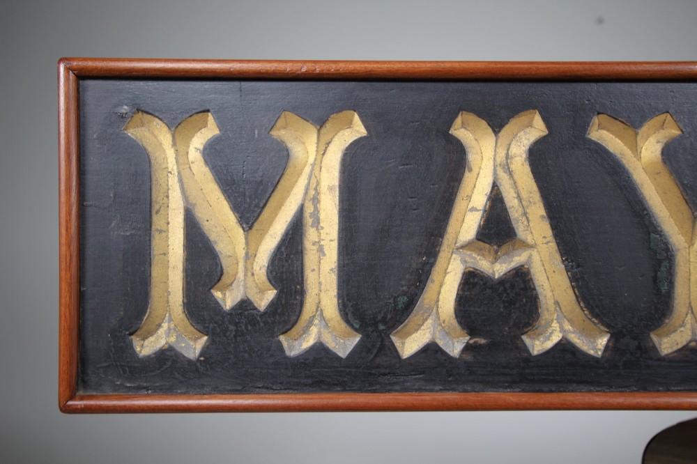 English Antique Maypole Dairy Carved & Gilt Sign View III