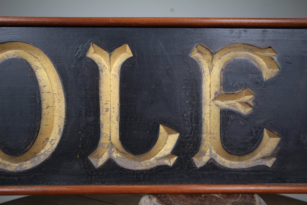 English Antique Maypole Dairy Carved & Gilt Sign View IV