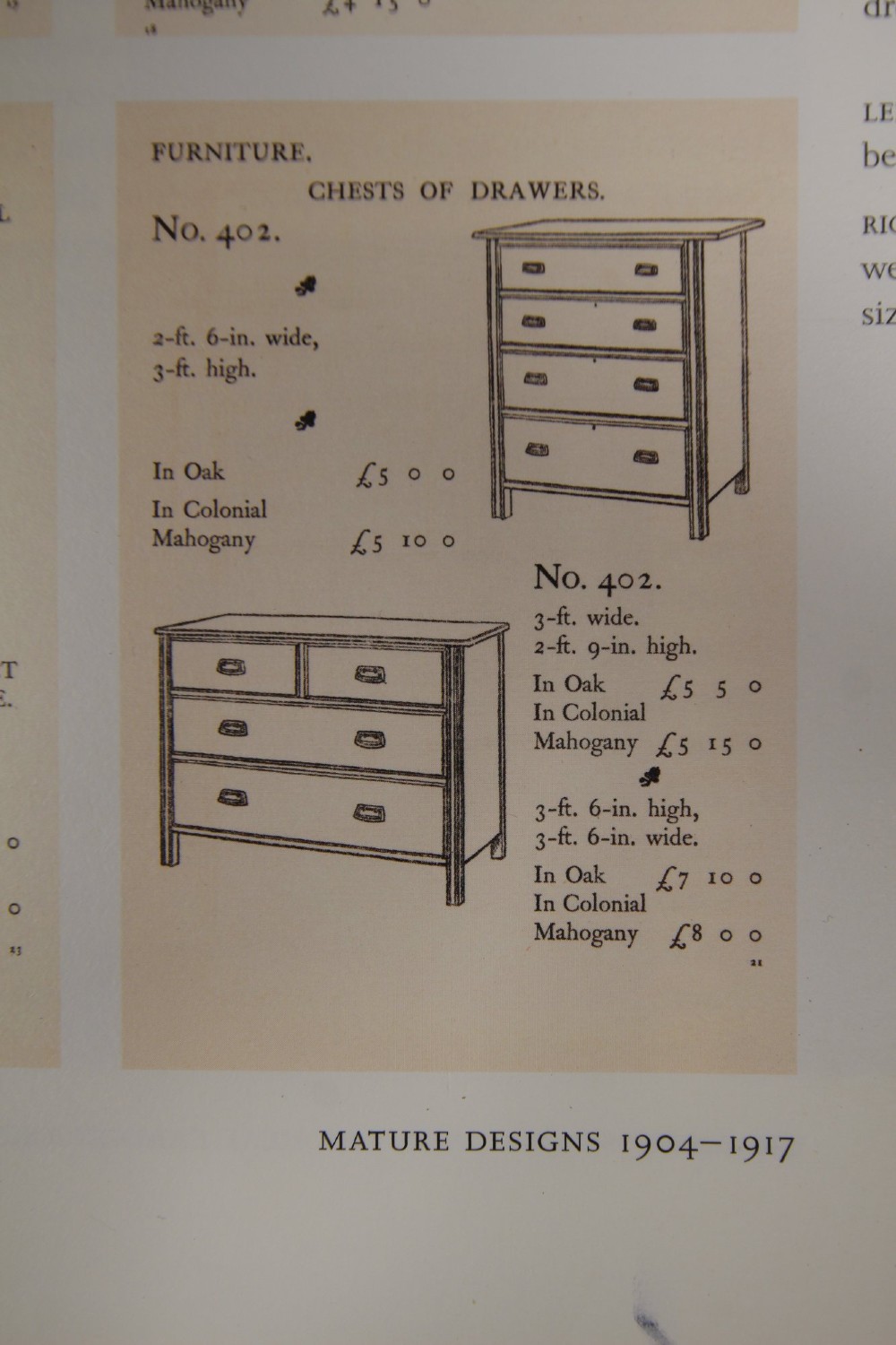 An antique colonial mahogany chest of drawers featuring four graduated drawers with flush brass handles standing on straight square legs. View III