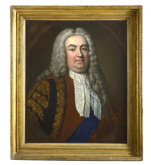 Portrait of Sir Robert Walpole (1676-1745), Britain’s First Prime Minsiter from the Studio of Jean Baptiste Van Loo (1684-1745) Circa 1740.