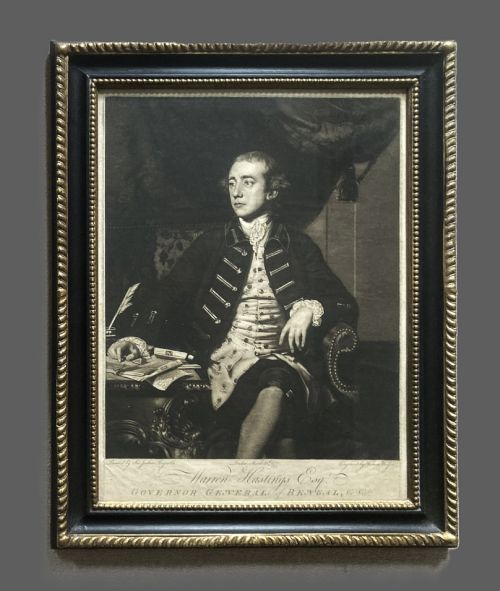 Mezzotint Portrait of Warren Hastings Governor General of Bengal by Thomas Watson After Sir Joshua Reynolds, 1777