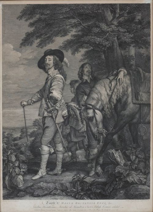 fig 1. 18th century Portrait engraving of King Charles I of Great Britain circa 1782