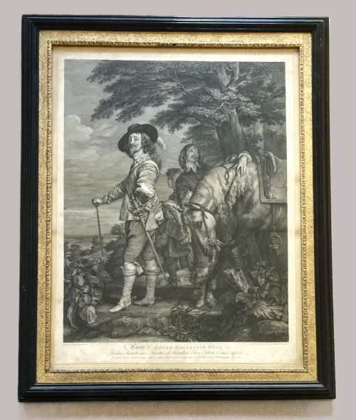 18th Century Portrait Engraving of King Charles I of Great Britain Circa 1782