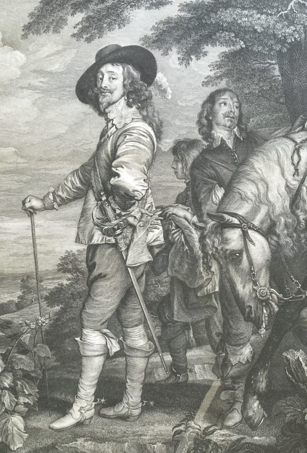 18th century Portrait engraving of King Charles I of Great Britain circa 1782 View III