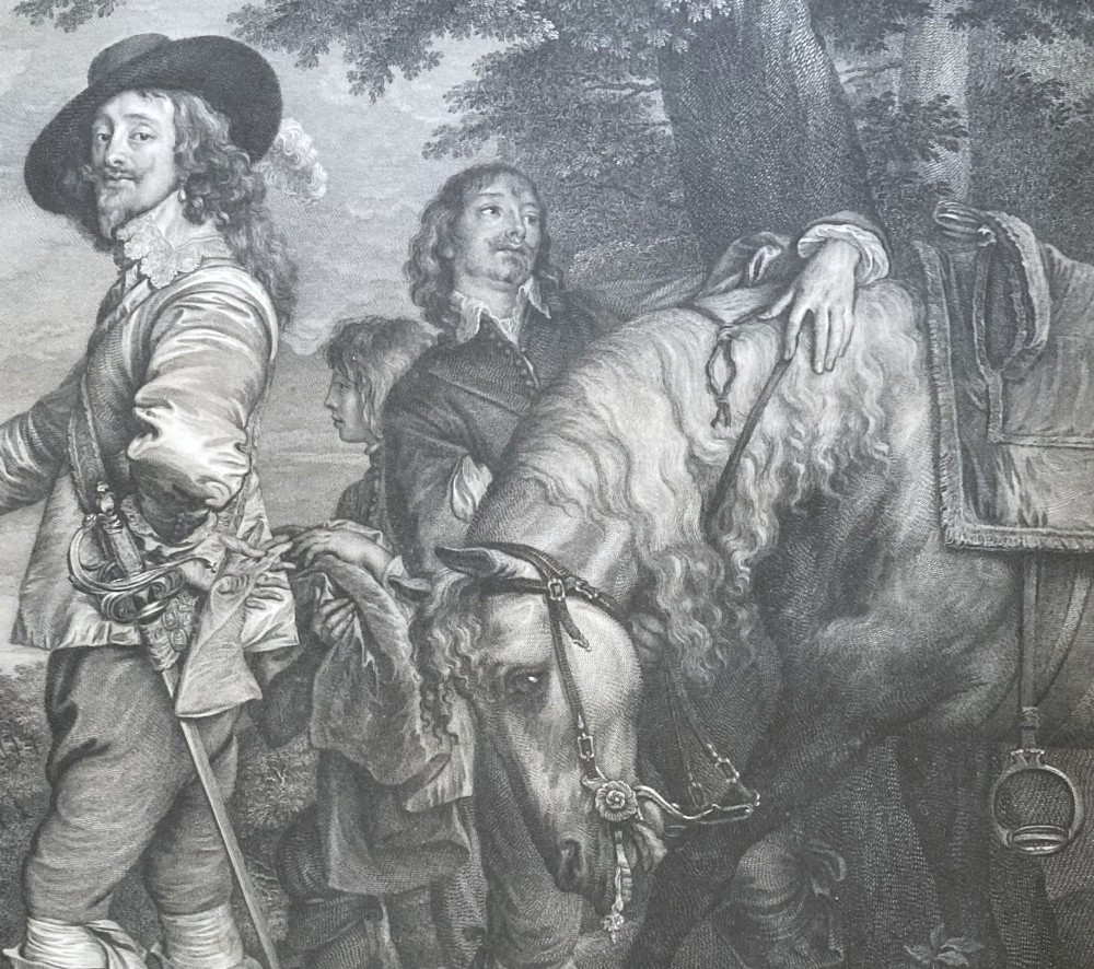 18th century Portrait engraving of King Charles I of Great Britain circa 1782 View IV