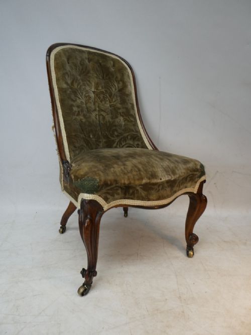 19thc Rosewood Slipper Chair