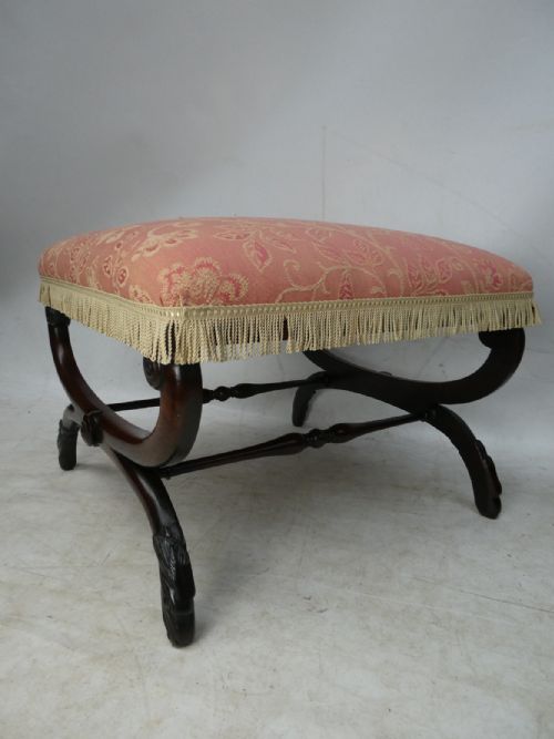 English Early 19thc Stool by Miles & Edwards, London