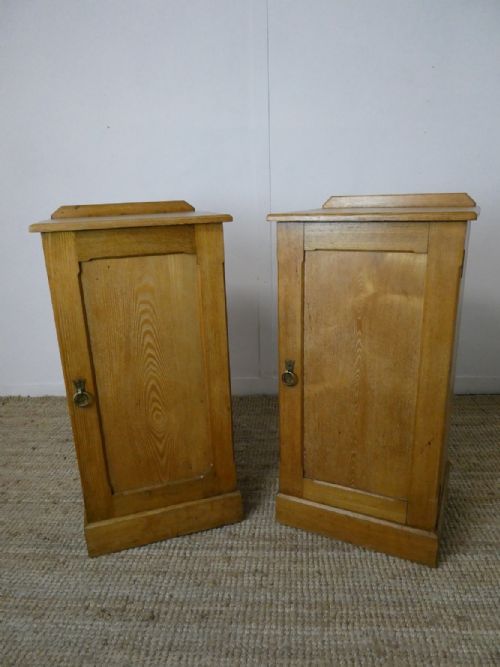 Pair Scottish Ash 19thc Bedside Cabinets
