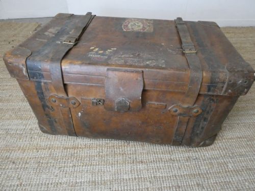 English Leather Steamer Trunk