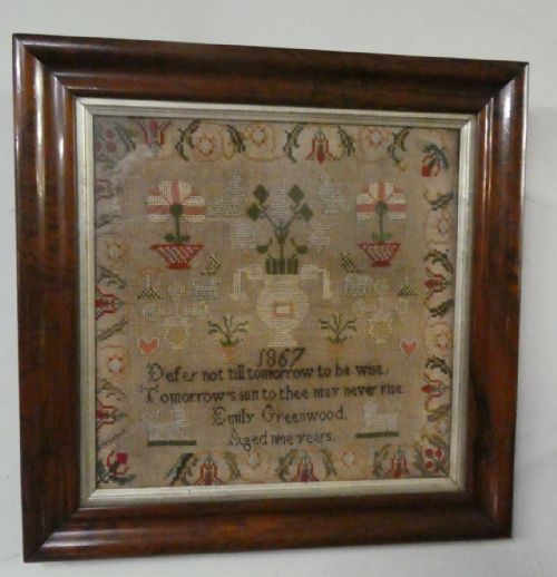 19thc Needlework Sampler