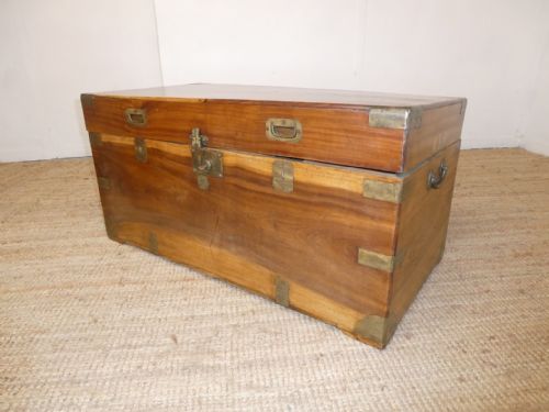 19thc Camphor Wood Campaign Chest