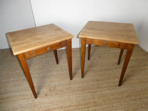 Pair Oak Side Tables