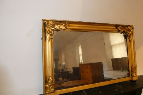 19th Century Gilt Overmantle Mirror