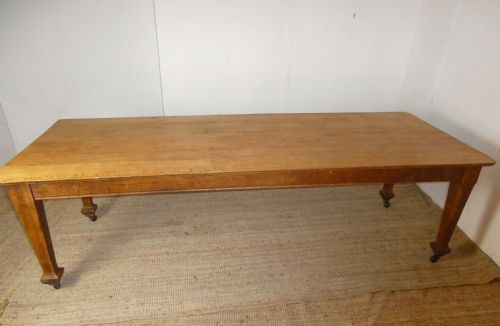 19thc Large Light Oak Kitchen/dining Table