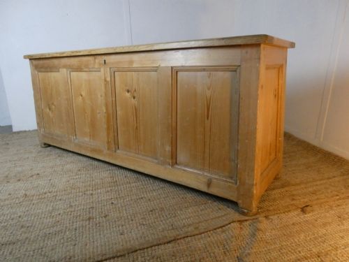 Large English 168cm Pine 19thc Coffer Box