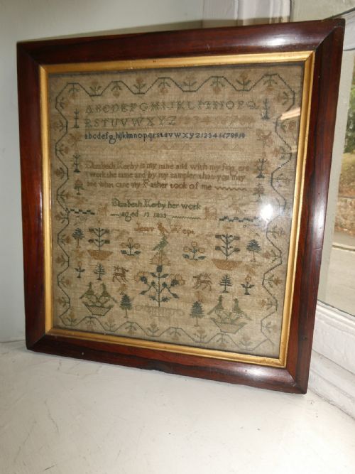 Needlework Sampler Elizabeth Kerby 1833