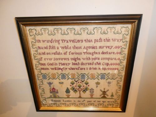 Sampler 1833 by Elizabeth Lawson Age 10.