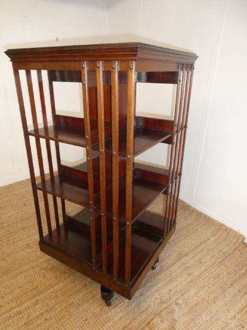Large Metal Base Revolving Bookcase
